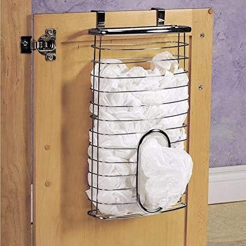 Over the Door Basket | Grocery Bag Holder | Chrome | YBM Home - Image 3
