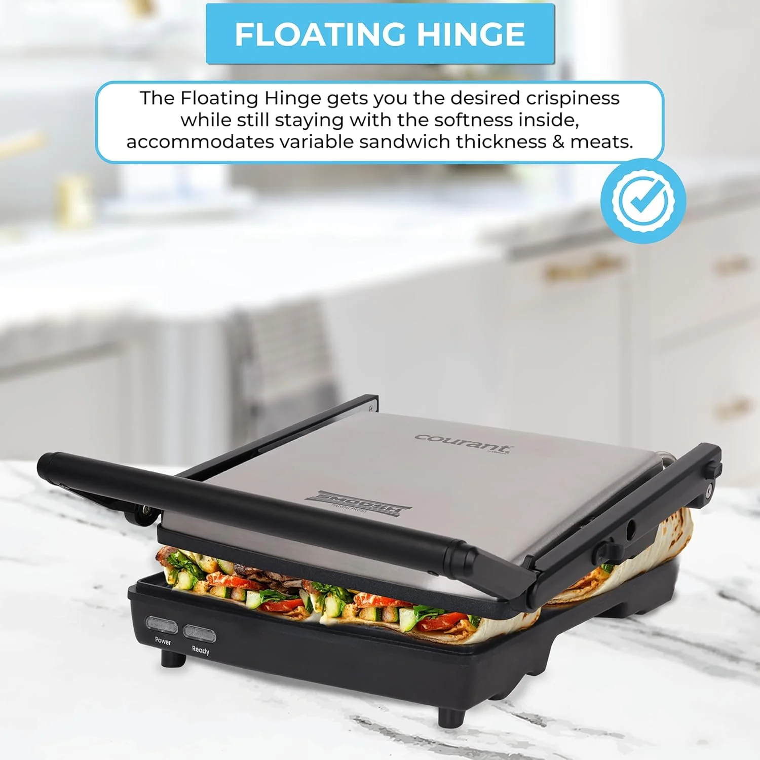 Panini Press Gourmet Sandwich Maker & Grill Courant - Image 3