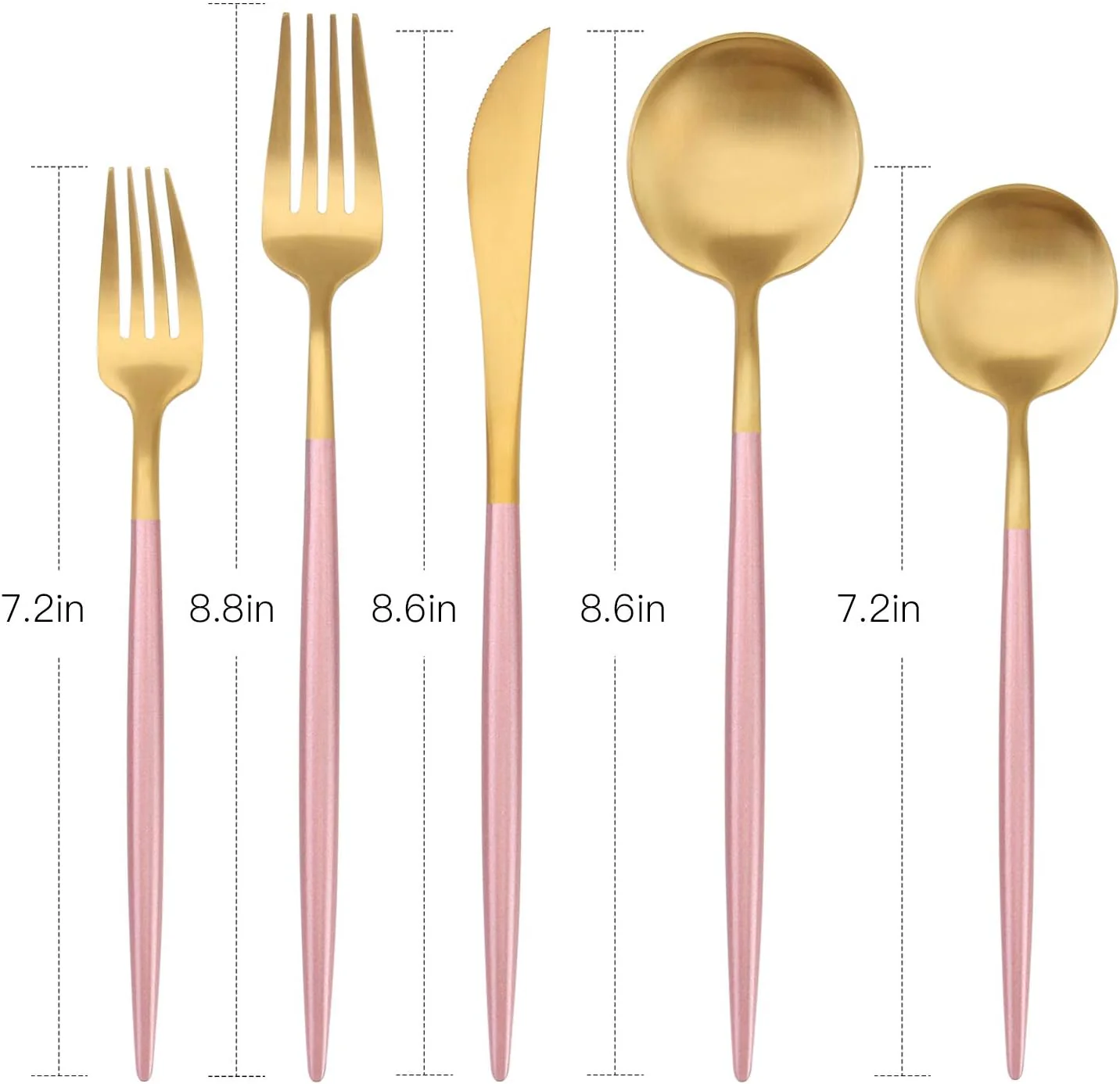 Flatware Set Pink/Gold | Designer Tableware | 20 pc | Vikko - Image 5