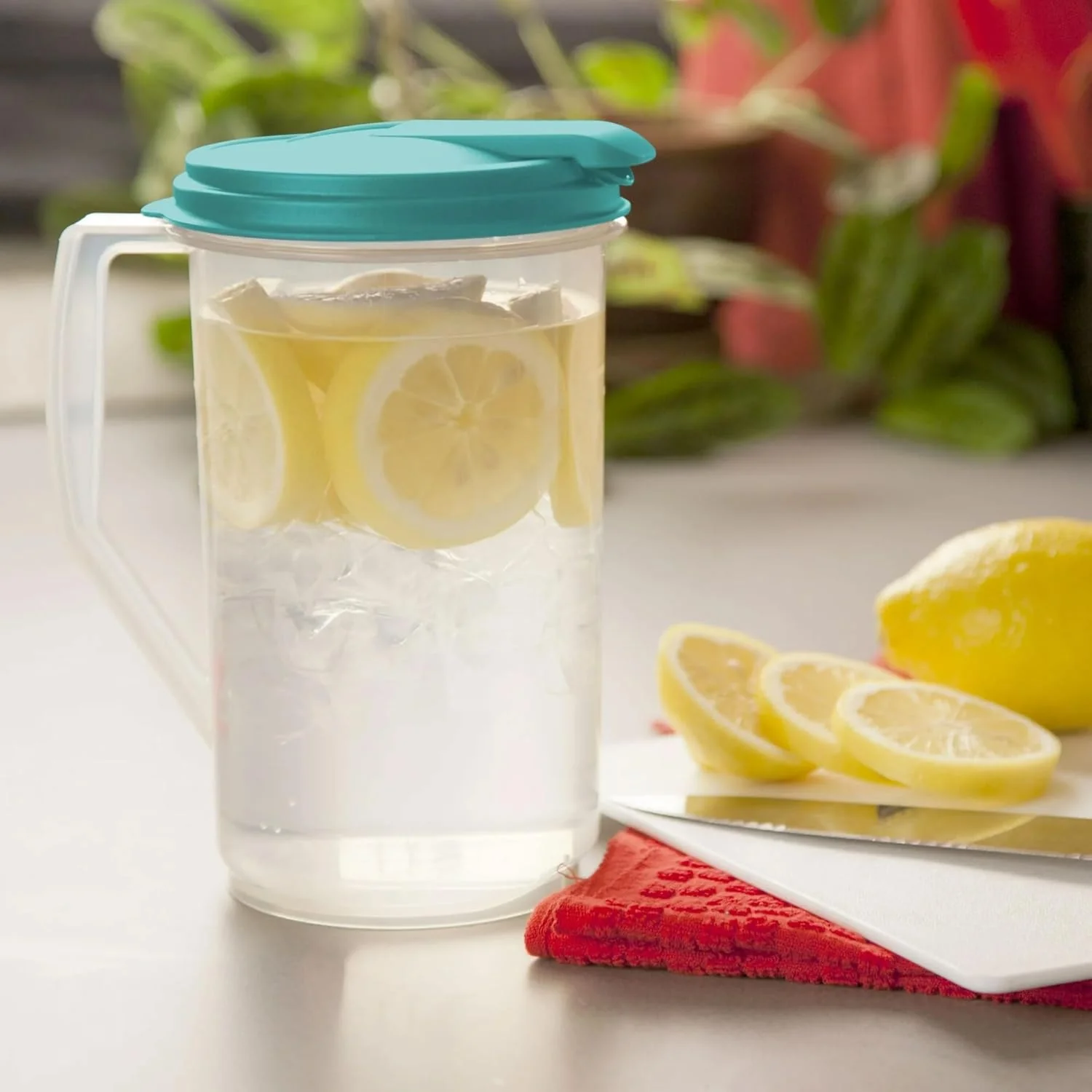 Beverage Pitcher 2QT | Plastic | Washed Blue | Sterilite - Image 4