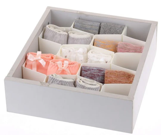 Plastic Drawer Organizer Set of 4 White YBM