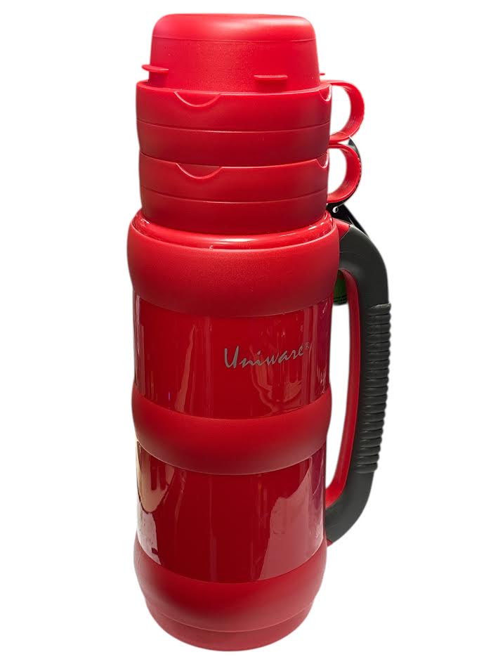 Plastic Vacuum Flask 1LT 2 Cup Top Uniware - Image 2