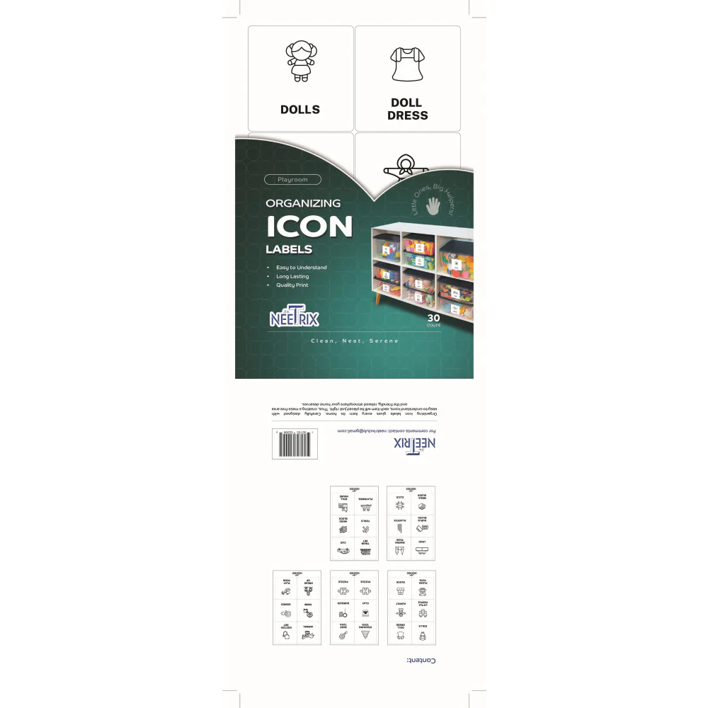 Playroom Organizing Icon Labels, 30 Count