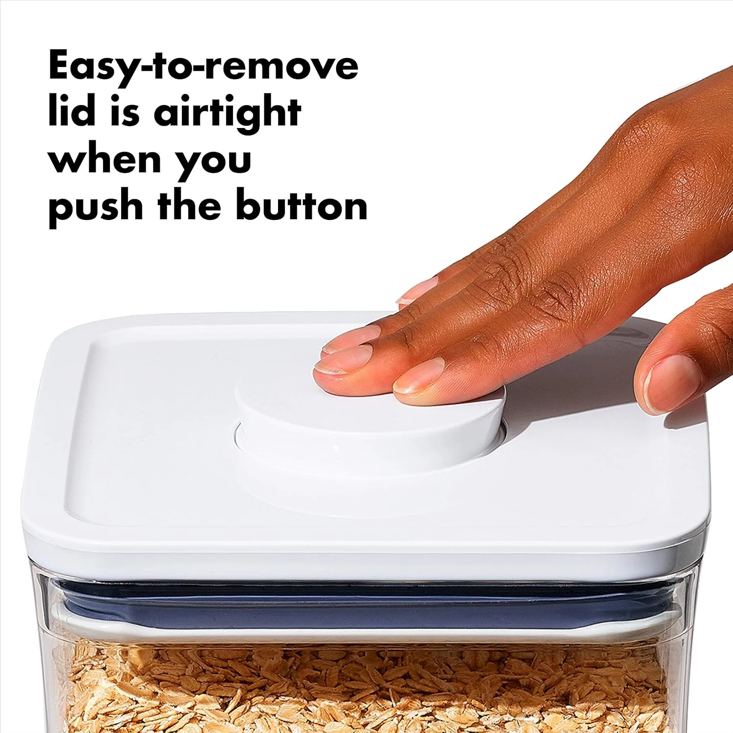 OXO Steel POP Container | Small Square Mini | Clear | 0.4 Qt - Image 5