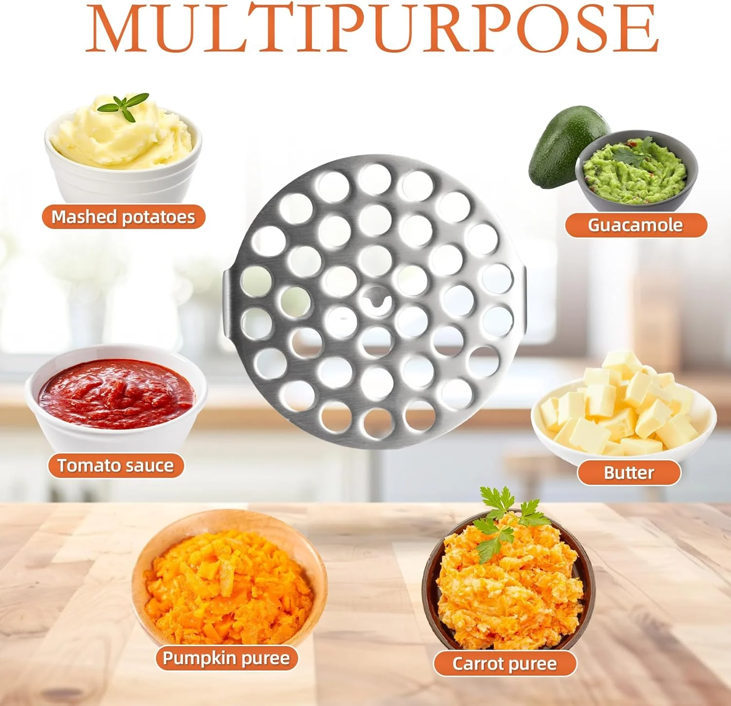 Stainless Steel Potato Masher | 12.5 Inch | Silver | Millvado - Image 4