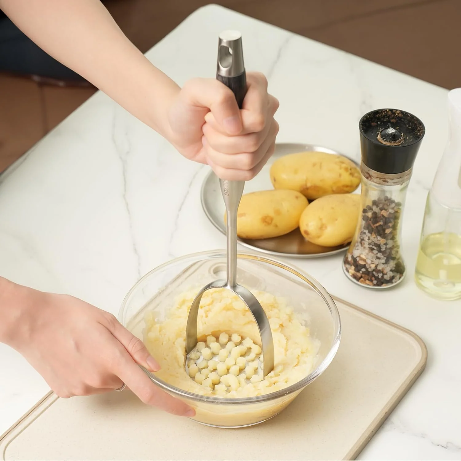 Stainless Steel Potato Masher | 12.5 Inch | Silver | Millvado - Image 5