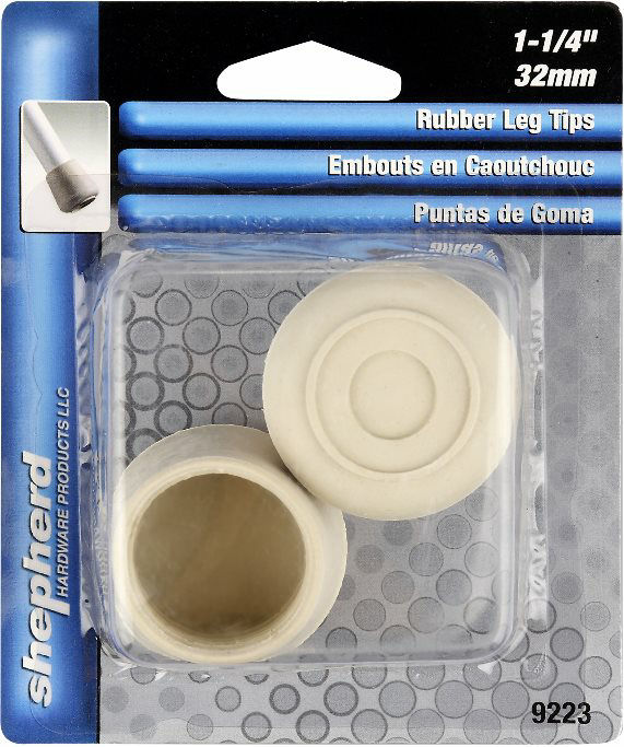 White Rubber Leg Tips 1-1/4" Shepherd
