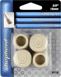 White Rubber Leg Tips 5/8" Shepherd