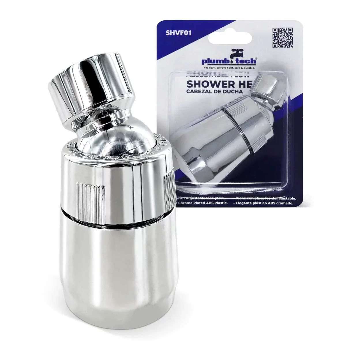 Chrome Shower Head | Adjustable Flow | Plumb Tech - Image 2
