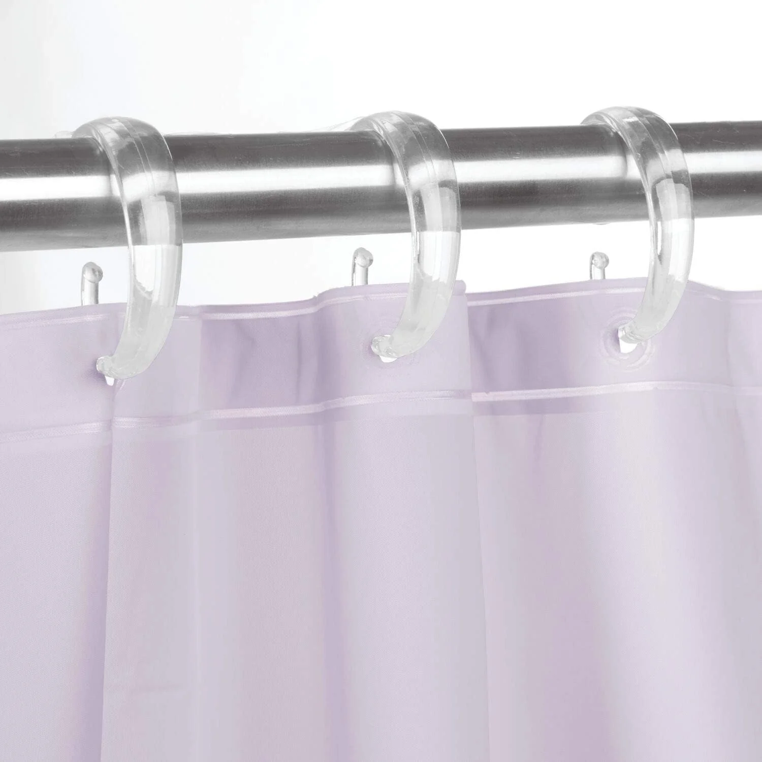 InterDesign Shower Curtain Hooks, Clear, Set of 12 - Image 6