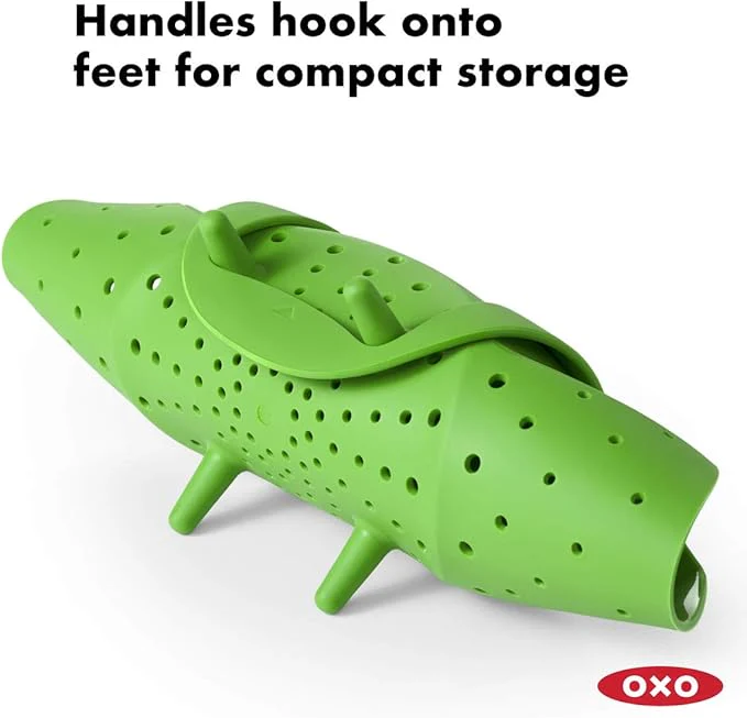 Silicone Steamer Basket With Lid | Green | OXO Good Grips - Image 5