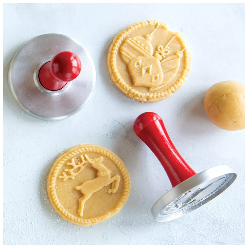 Silver Cast Cookie Stamps, 3" rounds - Image 4