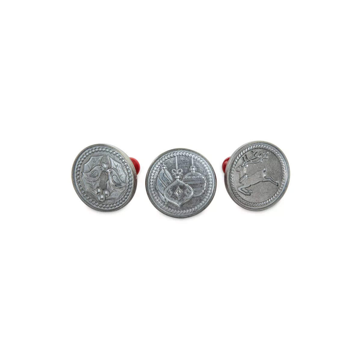 Silver Cast Cookie Stamps, 3" rounds - Image 5