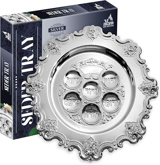 Silver Passover Seder Plate | 15 Inch | Round Shape - Image 4