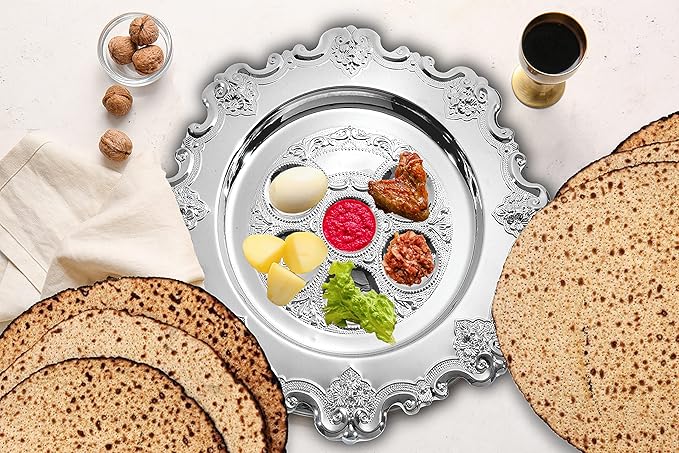 Silver Passover Seder Plate | 15 Inch | Round Shape - Image 5