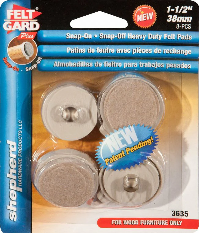 Snap On-Snap Off HD Felt Pads 1-1/2" Shepherd