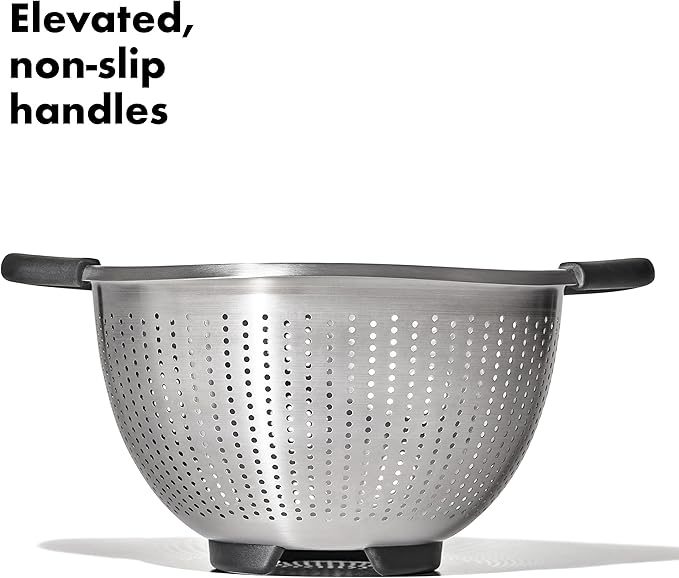 Stainless Steel Colander | 3QT Capacity | Silver | OXO - Image 3
