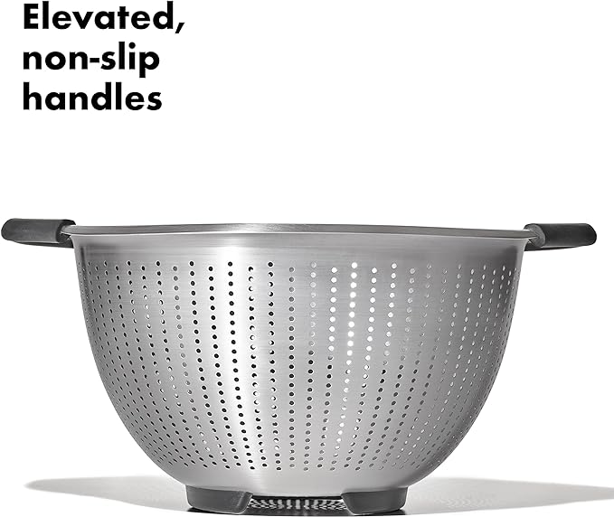 Stainless Steel Colander | 5QT Capacity | Silver | OXO - Image 3