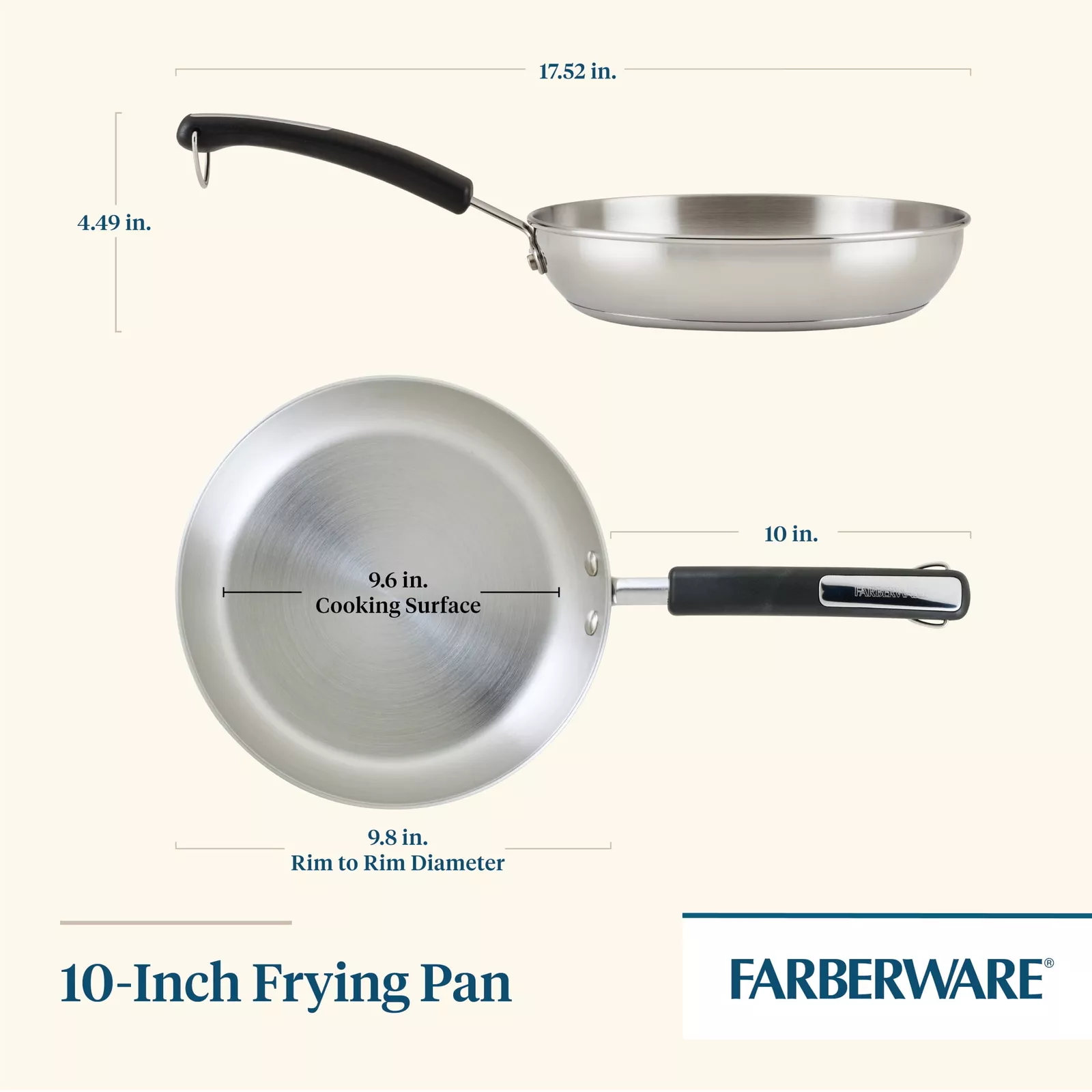 Stainless Steel Fry Pan 10in - Image 2