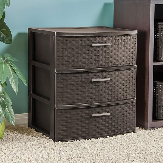 3 Drawer Wide Weave Tower | Espresso | Sterilite - Image 2