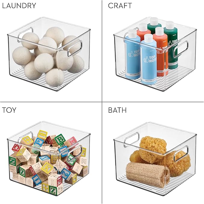 Storage Bin Clear 6" x 8" x 8" Inter Design - Image 2