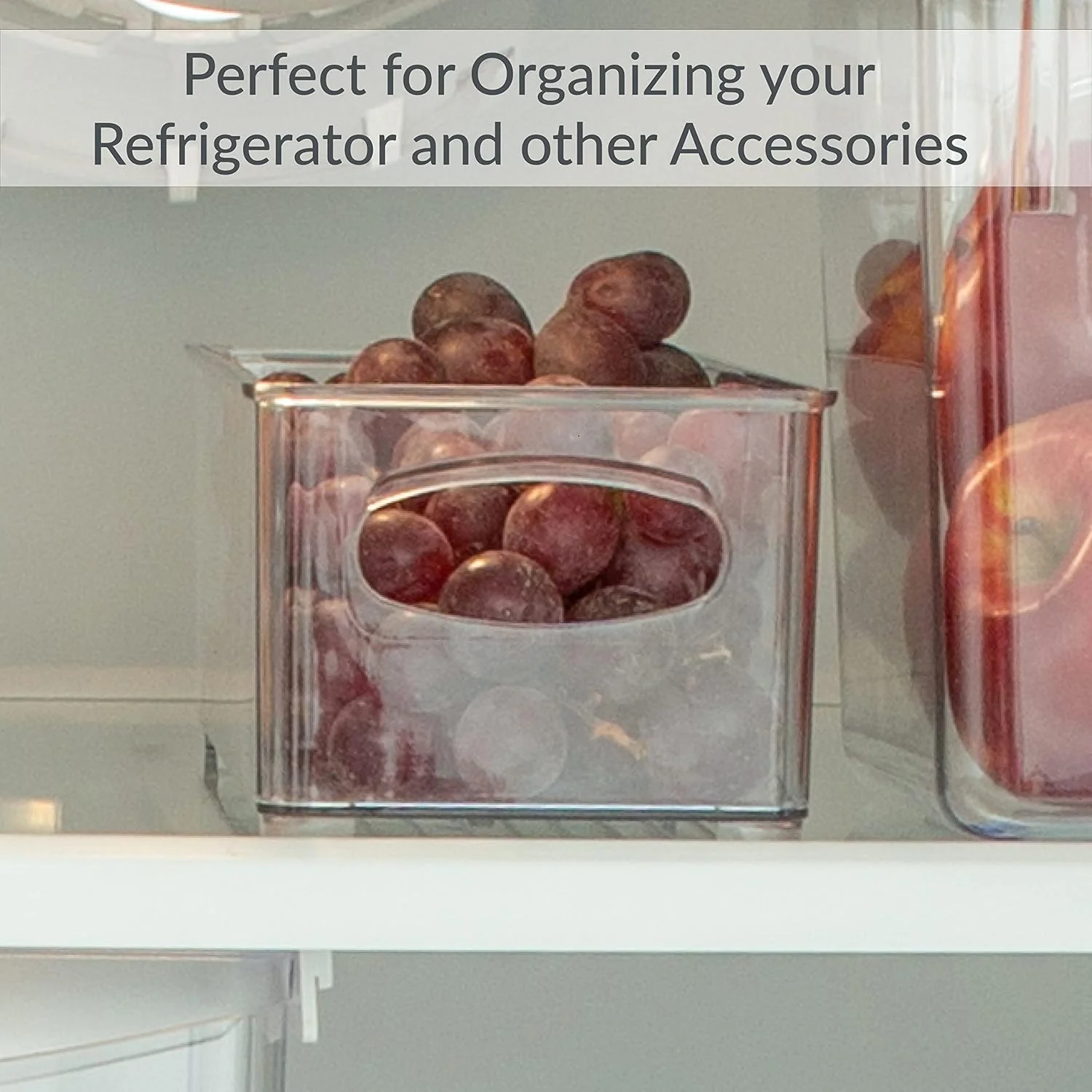 Vertical Storage Bin Striped | Small Narrow | Clear | 10" x 4" x 3" | Simplify - Image 4