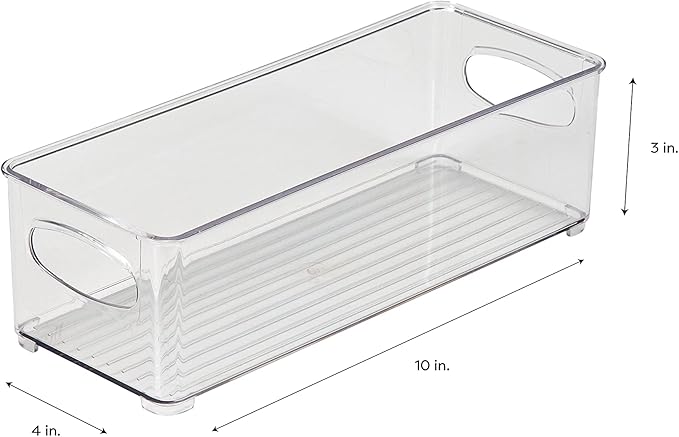Vertical Storage Bin Striped | Small Narrow | Clear | 10" x 4" x 3" | Simplify - Image 6