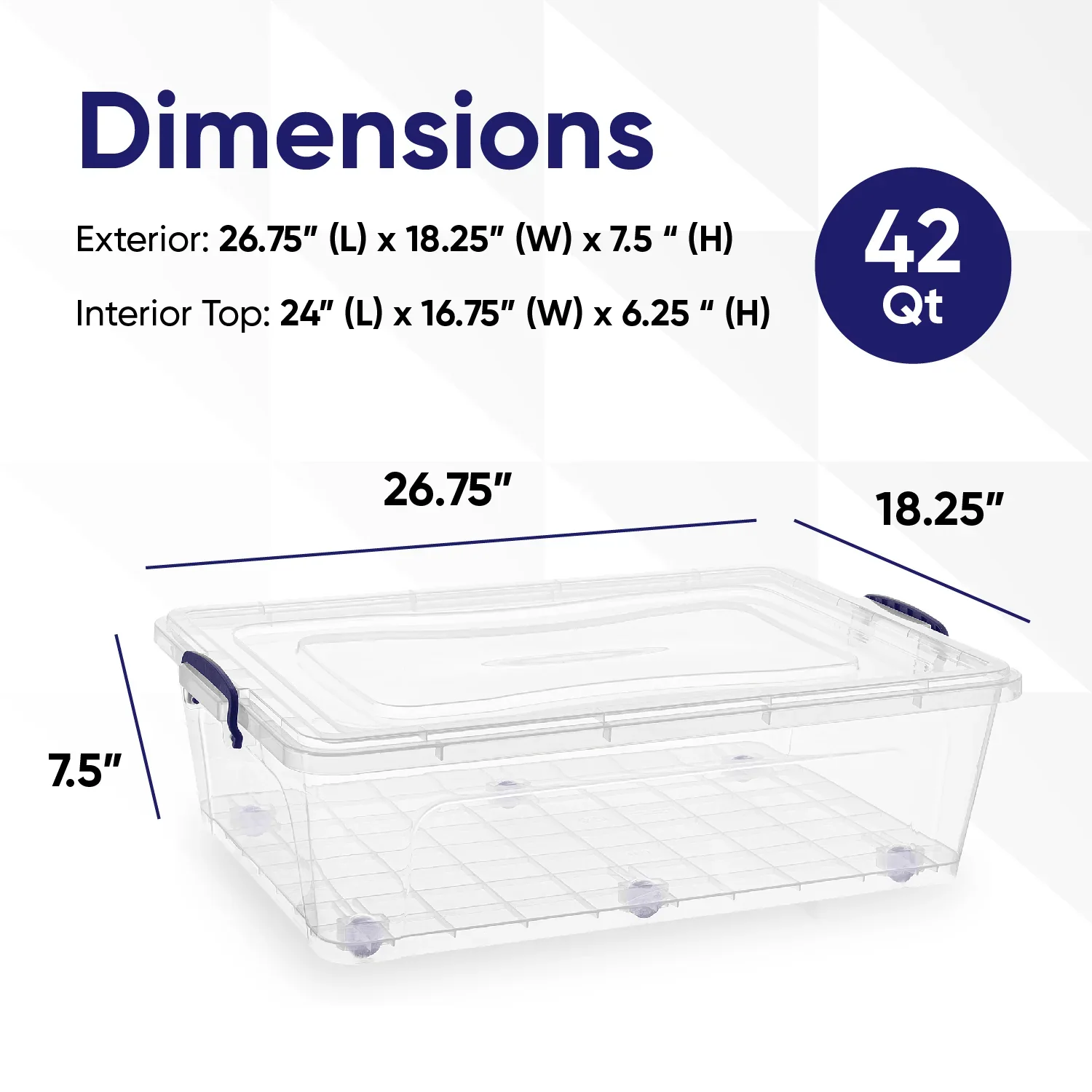 Clear Wheeled Storage Box 42QT - Image 2