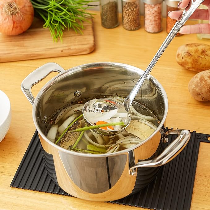 Straining Ladle | 13" Stainless Steel | Pierced Bowl for Draining | RSVP - Image 3