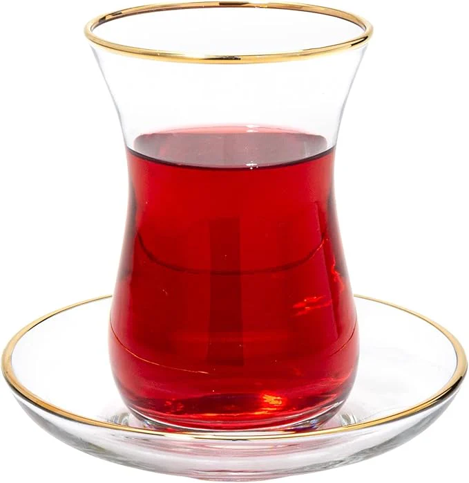 Turkish Tea Glass & Saucer | 5.5 Oz | Vikko
