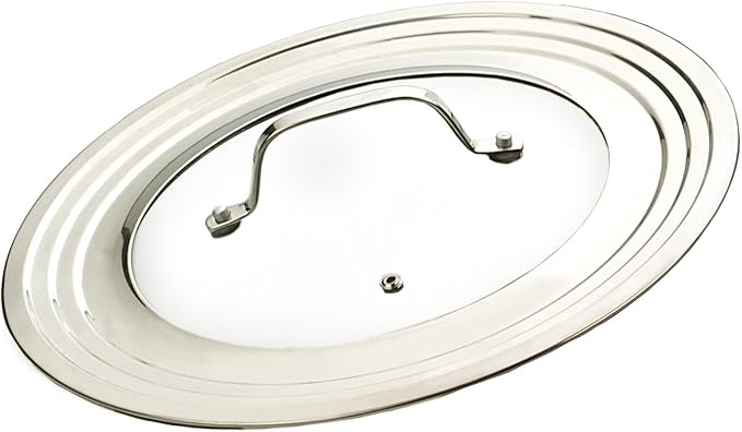 Universal Lid with Glass Insert | Fits 7"-12" Pans | Tempered Glass & Stainless Steel | RSVP - Image 2