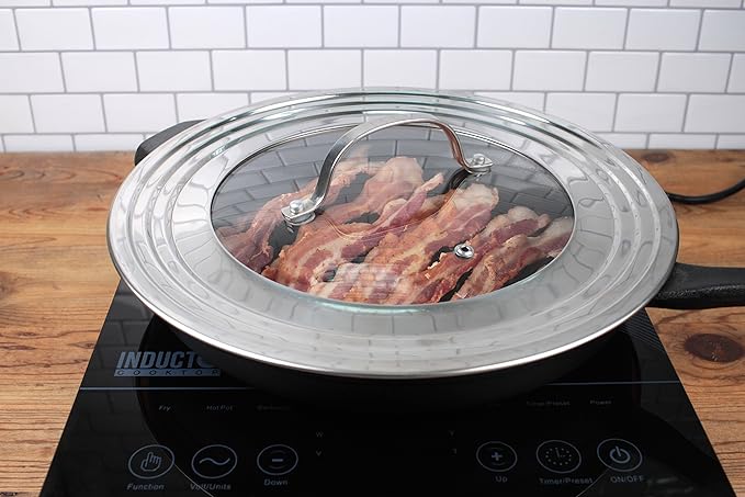 Universal Lid with Glass Insert | Fits 7"-12" Pans | Tempered Glass & Stainless Steel | RSVP - Image 3