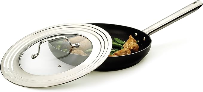 Universal Lid with Glass Insert | Fits 7"-12" Pans | Tempered Glass & Stainless Steel | RSVP - Image 4