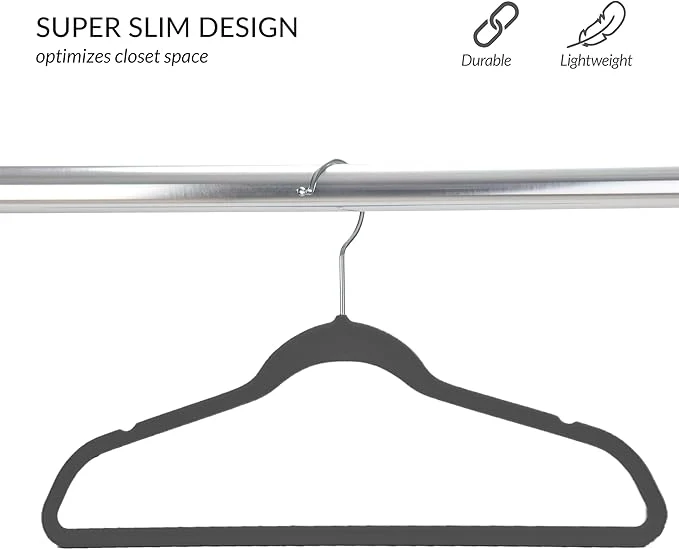Velvet Kids Hangers 10pk Black Simplify - Image 2