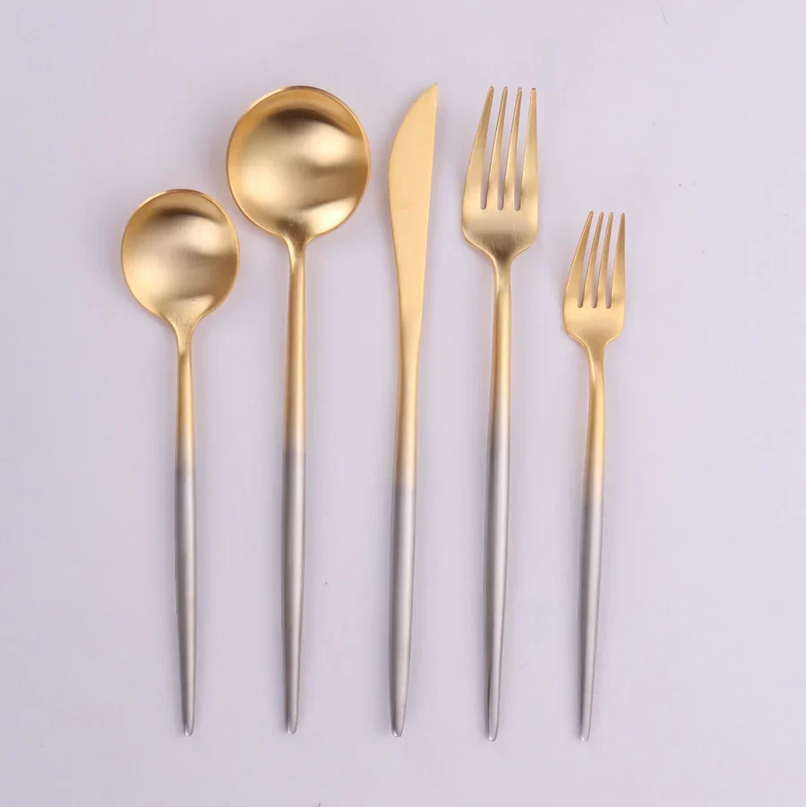 Vera Brushed Gold Ombre w/Silver Handle 20pc Set Vikko - Image 2