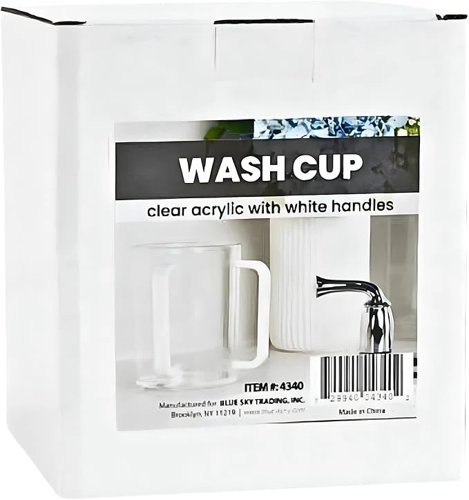 Wash Cup White Handle Blue Sky - Image 2