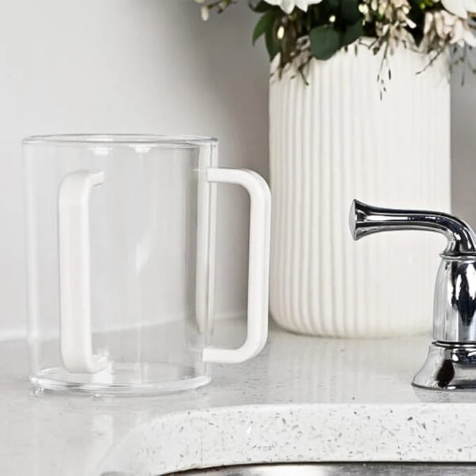 Wash Cup White Handle Blue Sky - Image 3