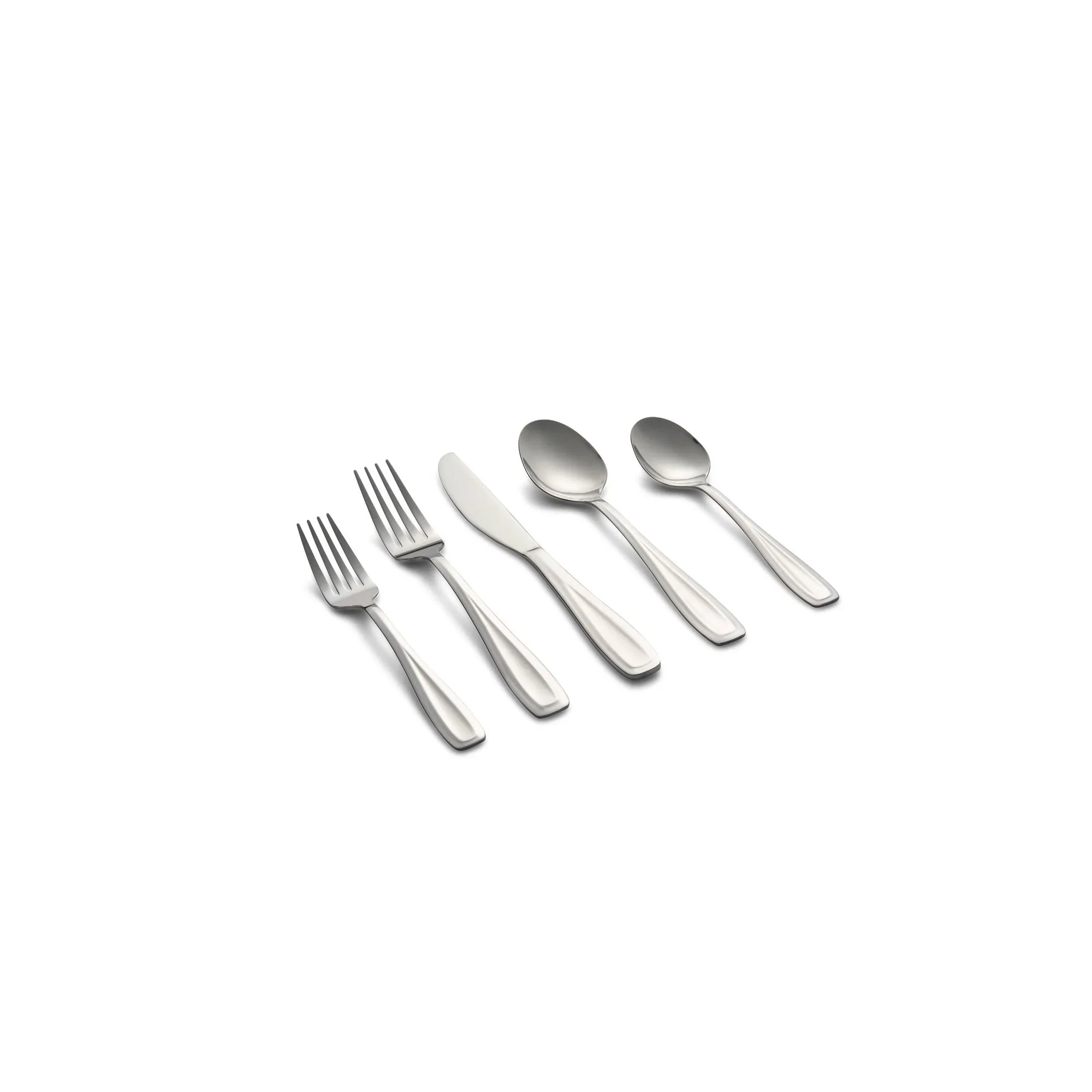 20 pc Flatware Set | Waylen Mirror Piece | Silver | Cambridge - Image 3