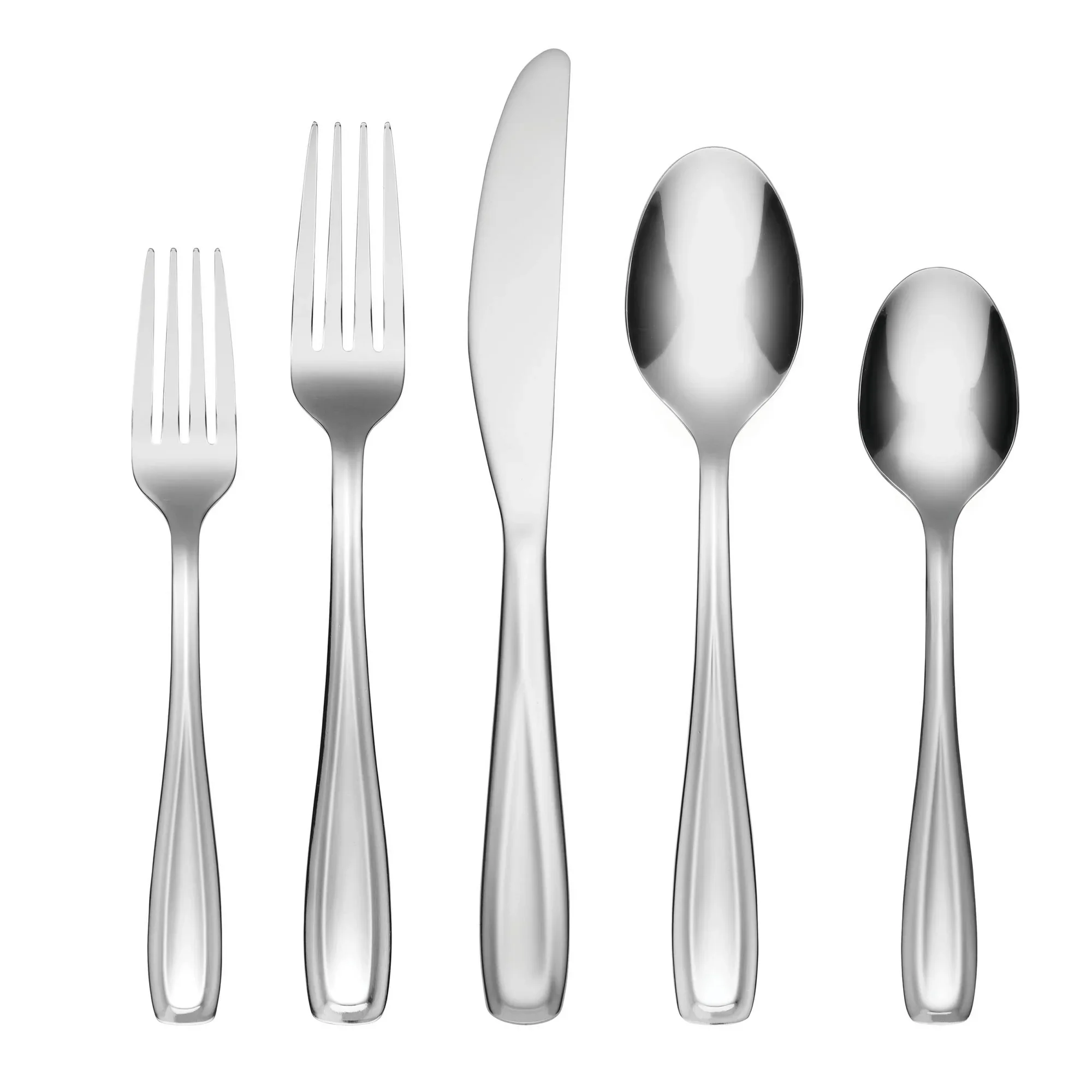 20 pc Flatware Set | Waylen Mirror Piece | Silver | Cambridge - Image 4