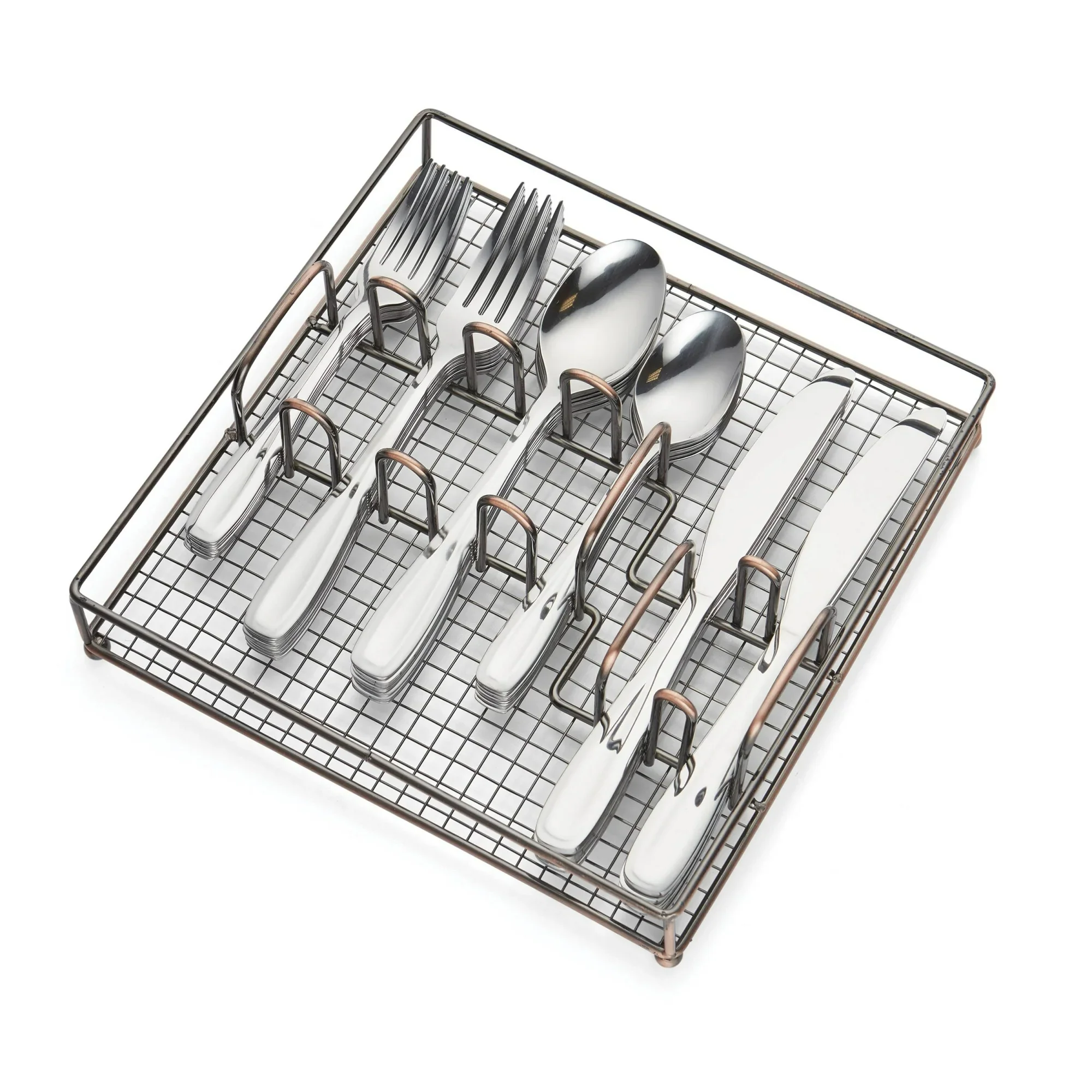 20 pc Flatware Set | Waylen Mirror Piece | Silver | Cambridge - Image 5