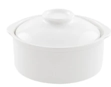 White Soup Bowl w/Cover 12oz Vikko