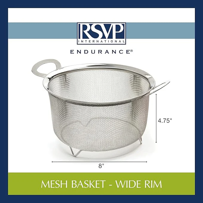 Mesh Basket | Strainer Colander | Stainless Steel | RSVP - Image 4
